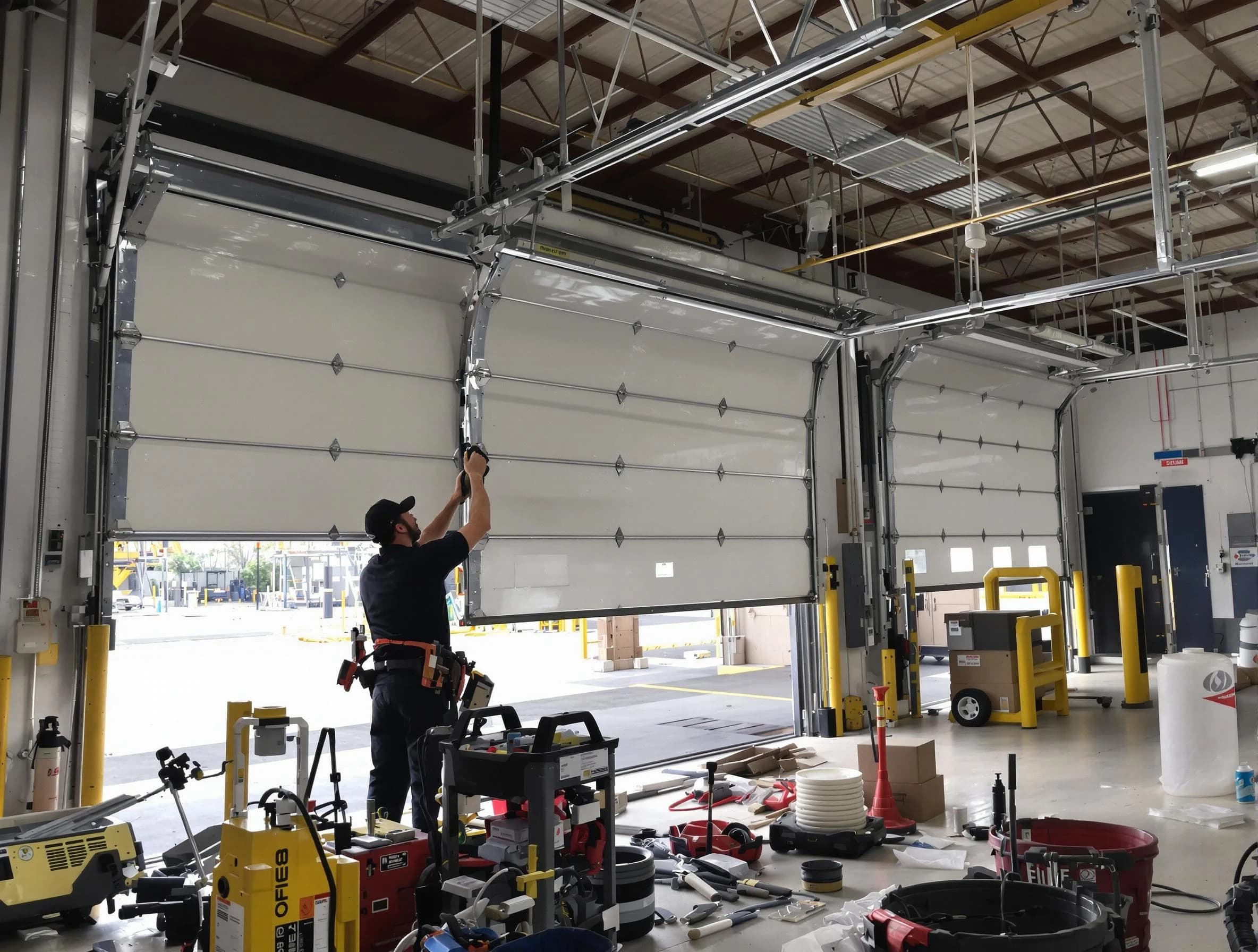 Harrison Garage Door Repair technician performing commercial garage door repair in Harrison