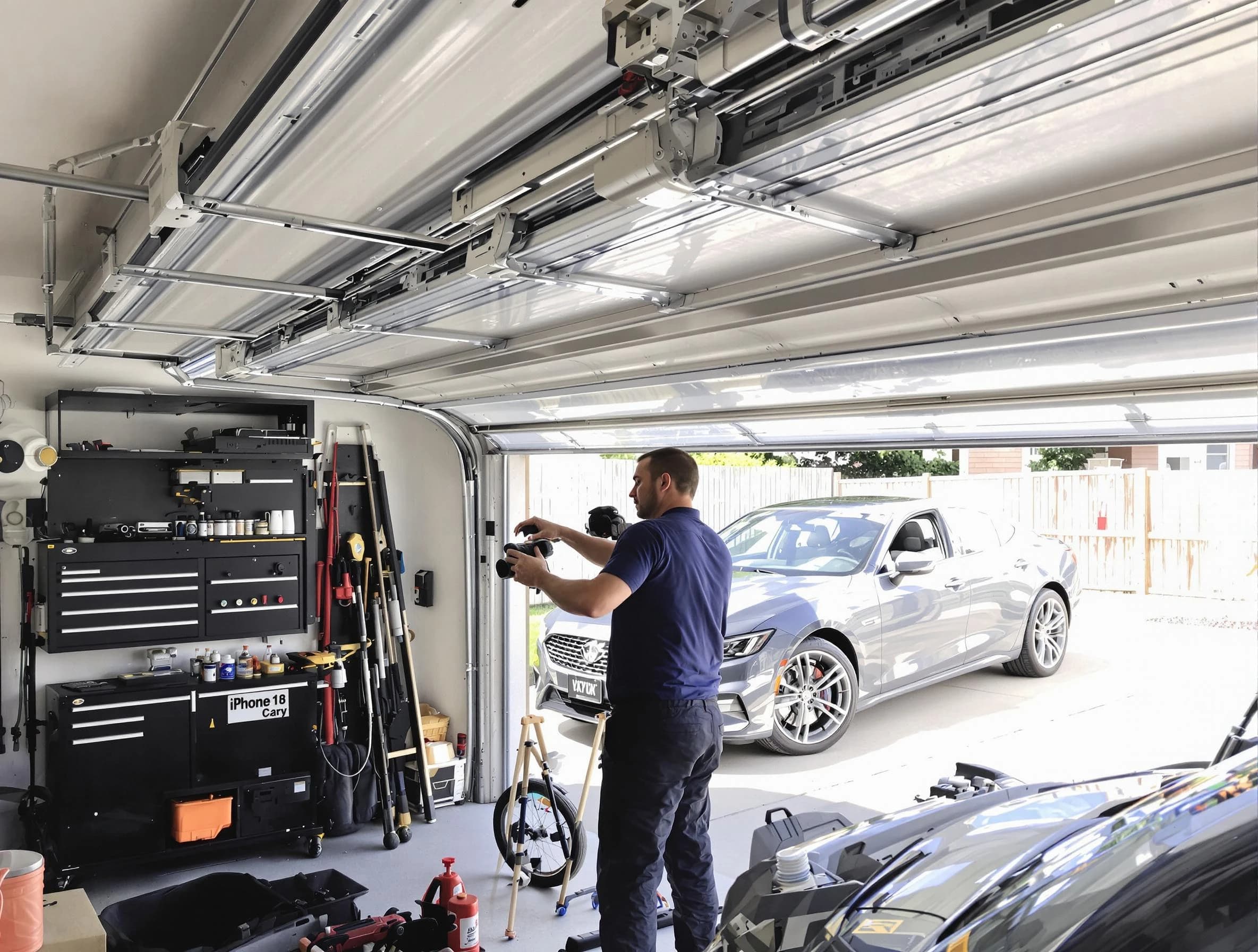 Harrison Garage Door Repair technician fixing noisy garage door in Harrison
