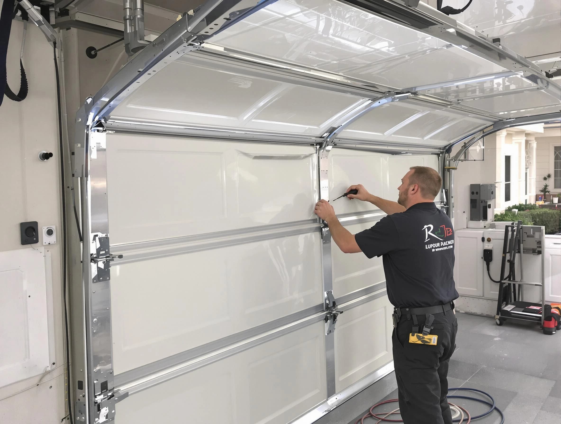 Harrison Garage Door Repair professional performing panel repair in Harrison