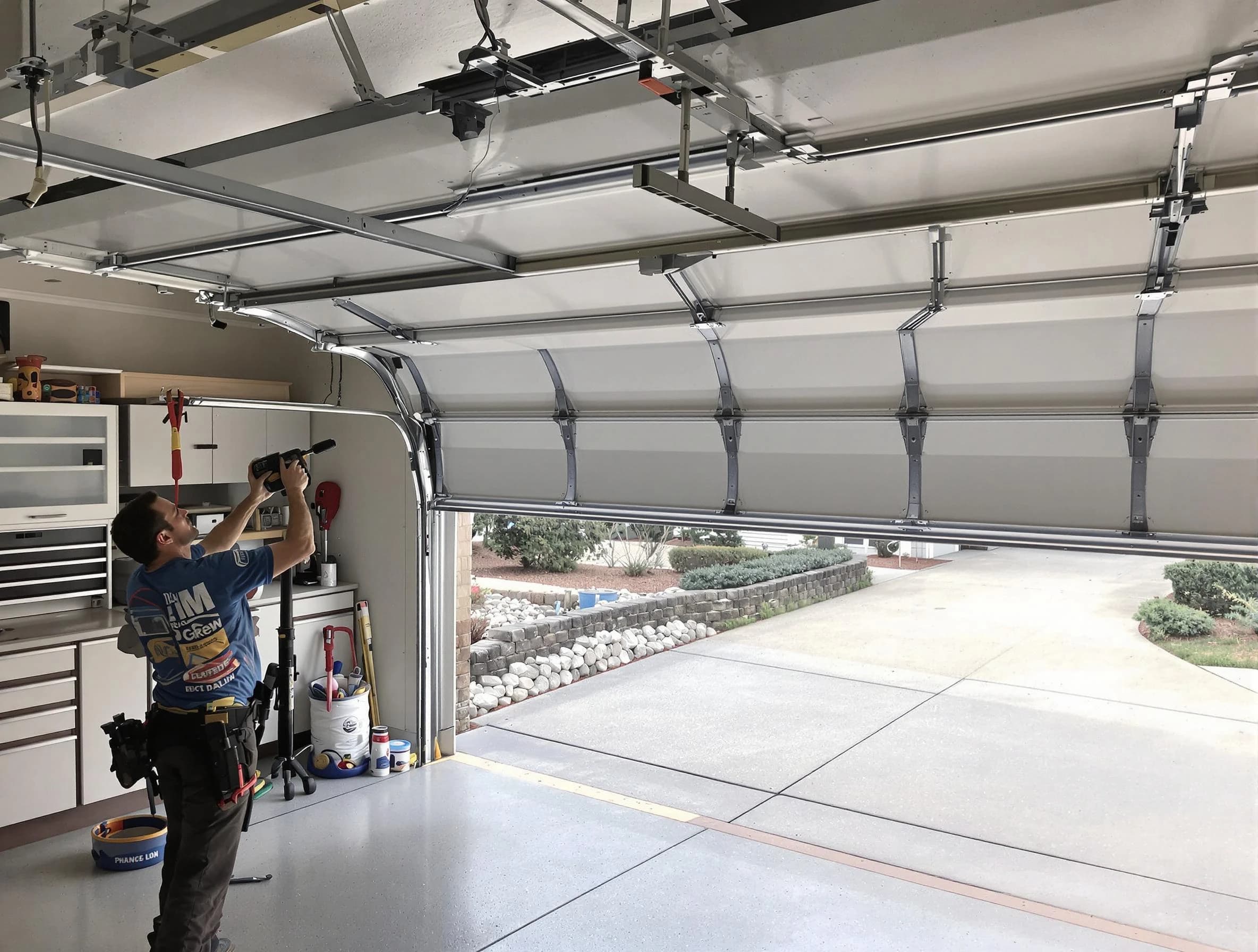 Garage door track repair service by Harrison Garage Door Repair in Harrison