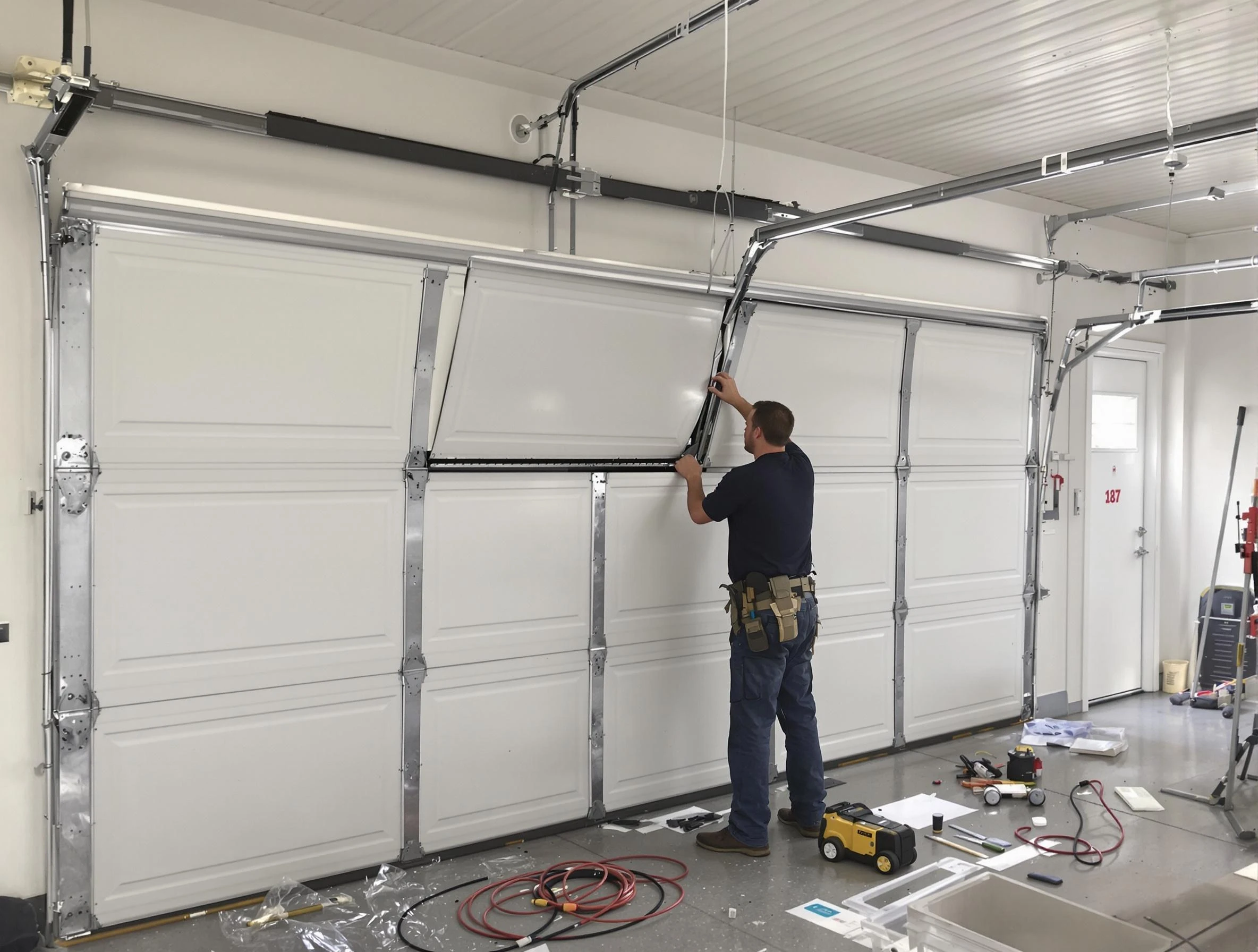 Garage Door Section Replacement in Harrison