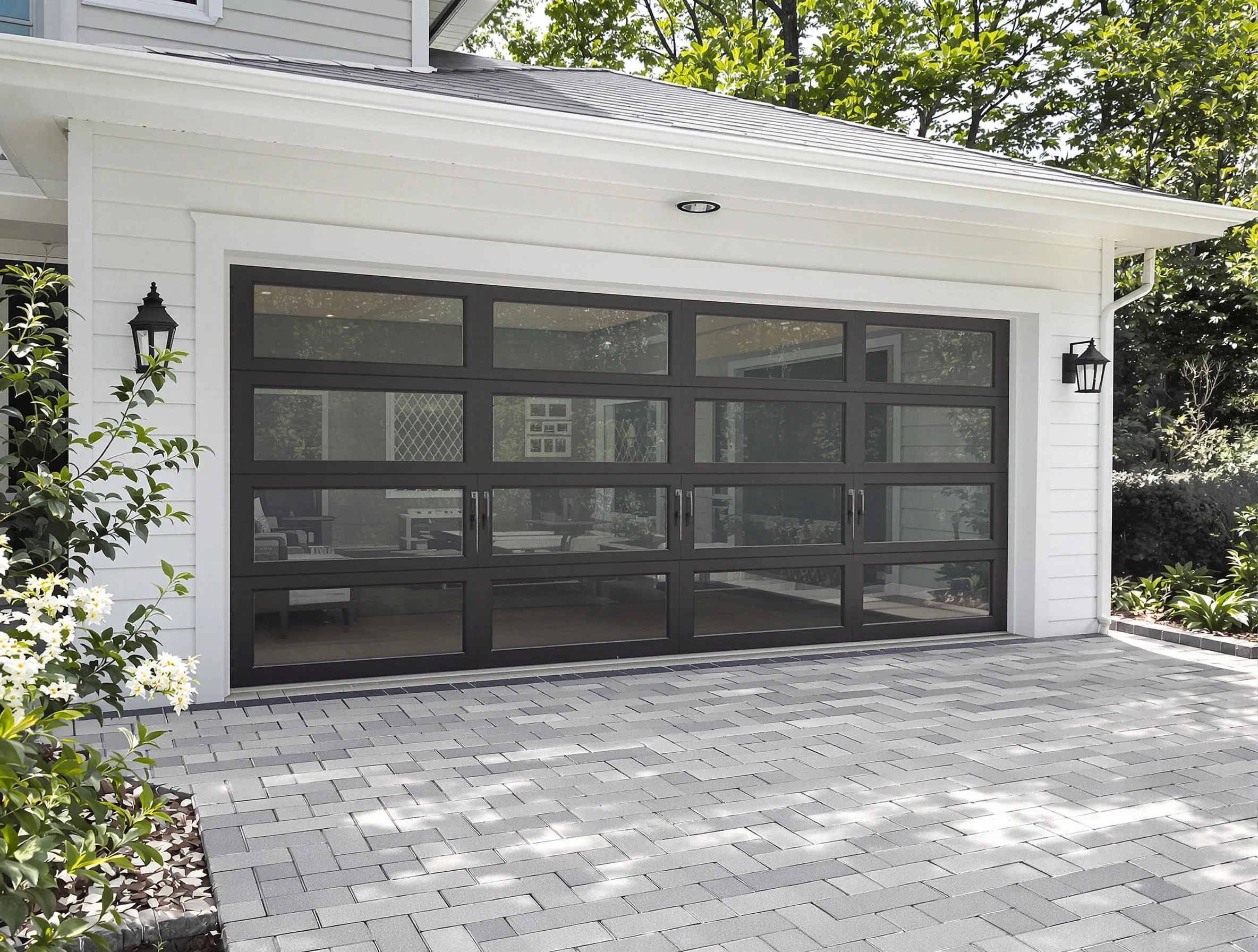 Harrison Garage Door Repair design specialist presenting custom garage door options to Harrison homeowner