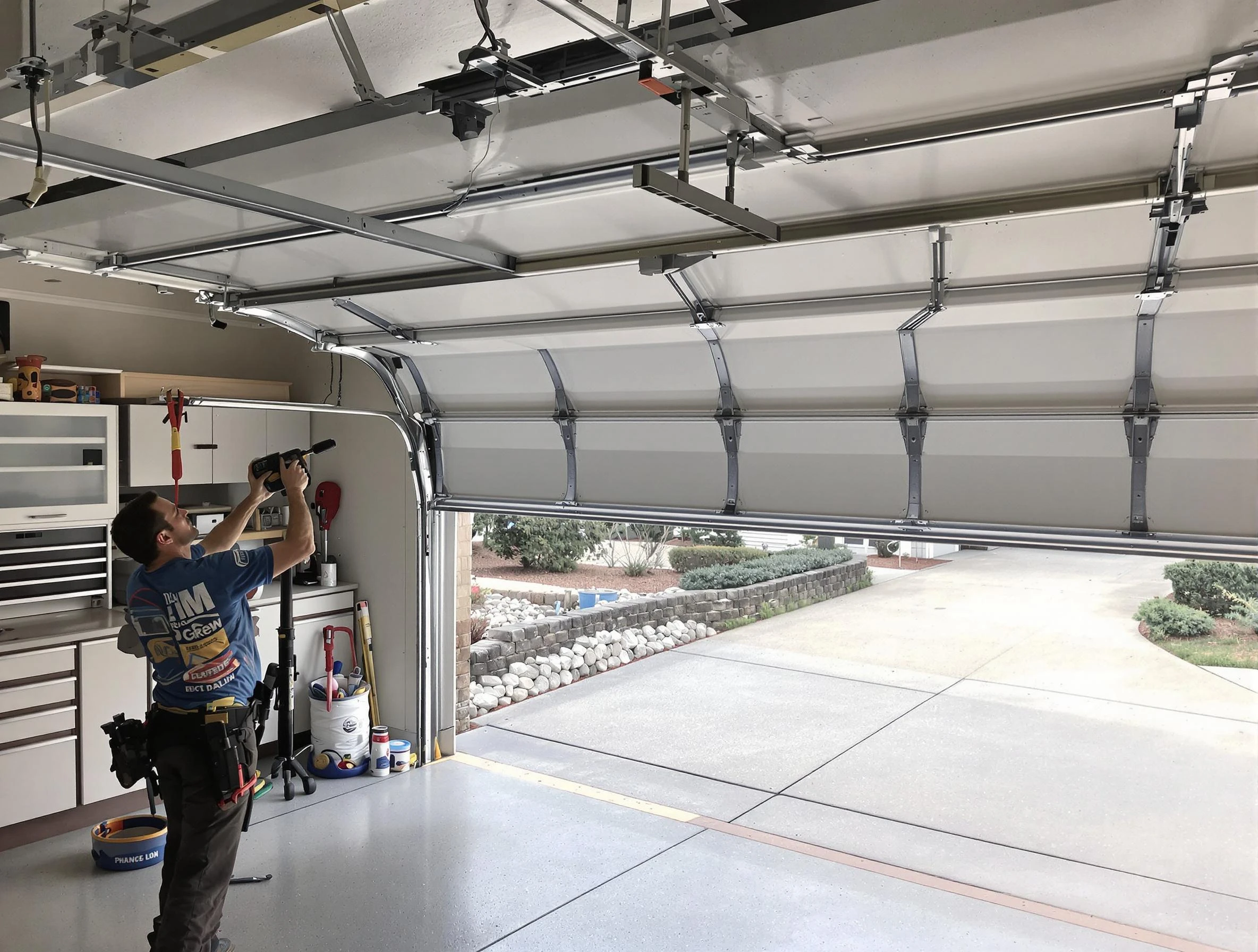 Garage door track repair service by Harrison Garage Door Repair in Harrison